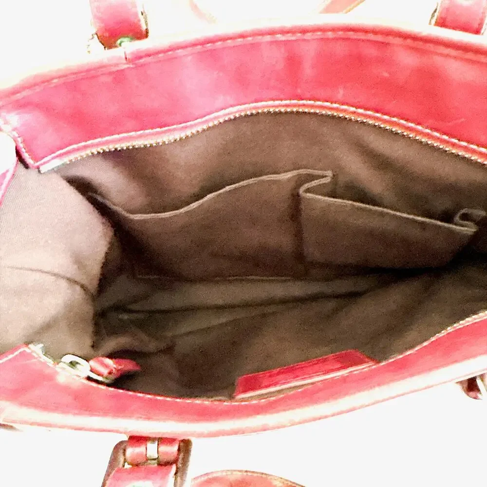 VINTAGE COACH LEGACY CLASSIC LEATHERWARE TOTE/SHOULDER BAG - RED
